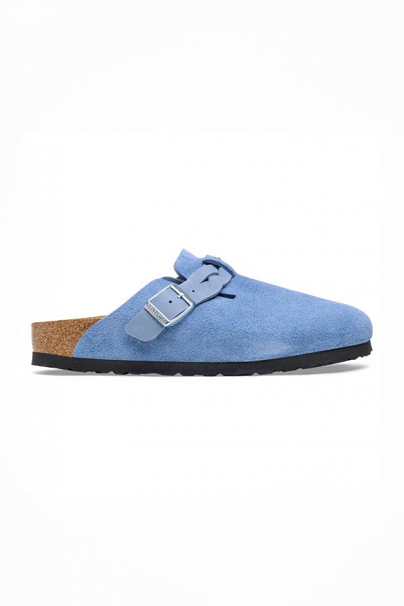 BIRKENSTOCK Boston Braided Suede Leather Elemental Blue
